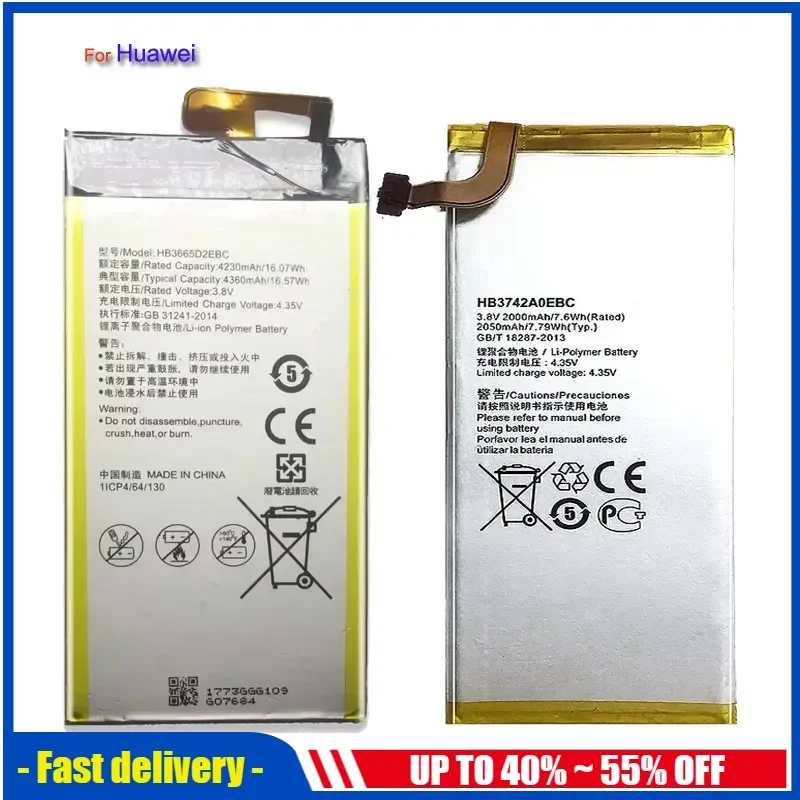 Battery For Huawei Nova 2 3 4 2i 3i 3e 4e 5i/Mate 10 20 X RS Pro Lite /P8 P9 P10 P20 P30 P40 Pro Plus mini HB436486ECW