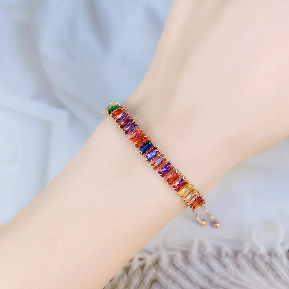 

3Pcs Zirconia Bracelet Adjustable Jewelry Gift for Women Girls Lightweight Durable Chic Design Jeweled Bracelet