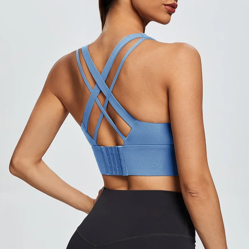 Solid Color Yoga Tight Sports Bras For Women 2024 Women's Fitness Bra Sportswear Woman Gym Training Female Crop Tops image 6
