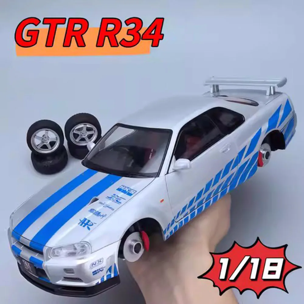 

Масштаб 1:18, модели автомобилей Nissan GTR SKYLINE, литые под давлением игрушки, 4 двери, открытые слайд вперед, миниатюрный суперкар для детей, рождественские подарки