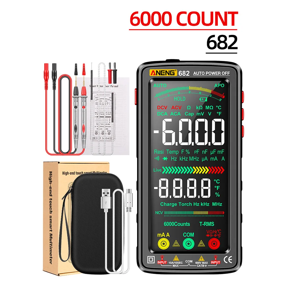 ANENG 681 682 683 Rechargeable Digital Multimeter 6000 Counts Non-contact Voltage Tester Current Meter Electric Measuring Tool