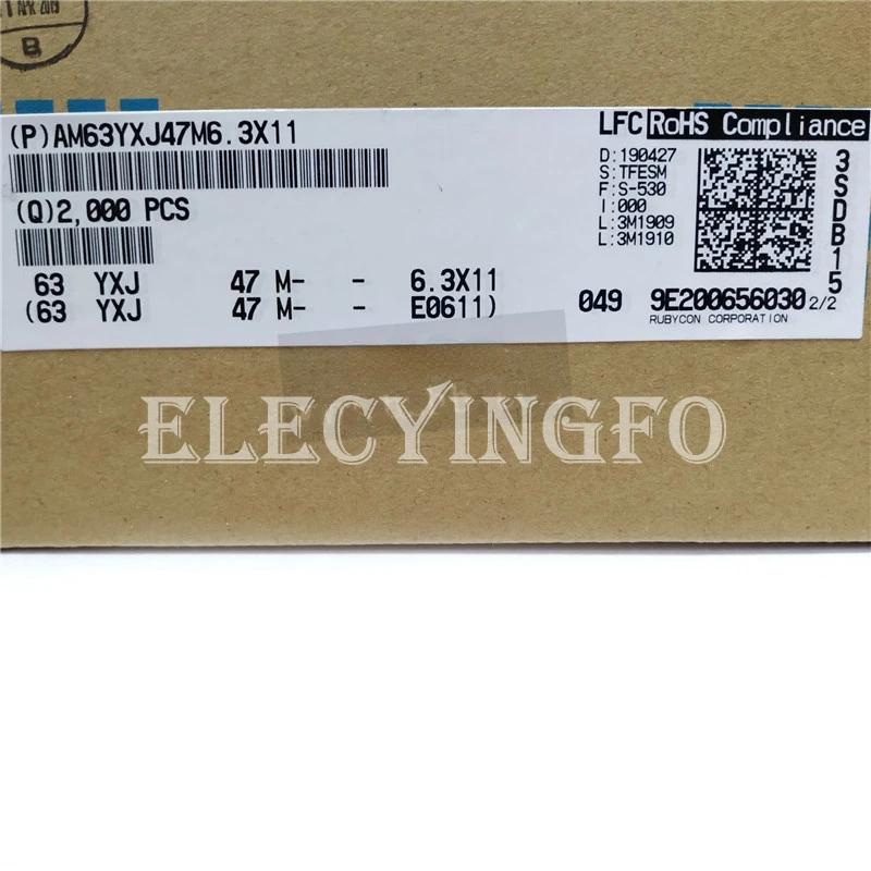 63V47UF YXJ 6.3X11 Aluminum Electrolytic Capacitor 63YXJ47M Original Rubycon Long Life Low Impedance 47uF 63V