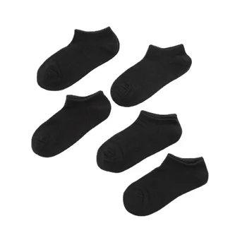 5 paires de chaussettes à la cheville pour enfants, garçons et filles, noir, blanc, gris, en coton doux, ample, confortable, vêtements de Sport pour enfants à l'école