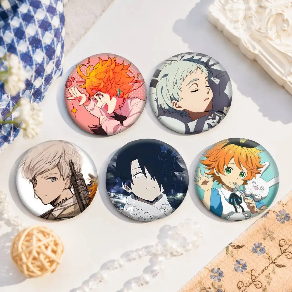 A-P-Promised N-Neverland Round Snap-in Brooches Rock Band Lapel Pins Badges Fan Collection Accessories Jewelry Handmade Gifts