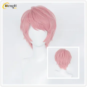 In magazzino capelli sintetici Anime Itsuki Shu parrucca Cosplay Unisex 30cm rosa Cosplay parrucca Anime capelli resistenti al calore parrucche per feste di Halloween
