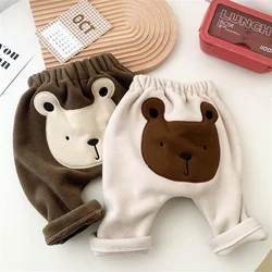 Autumn Winter Baby Clothes Girl Boy Trousers Fleece Warm Loose Pants Bottoms