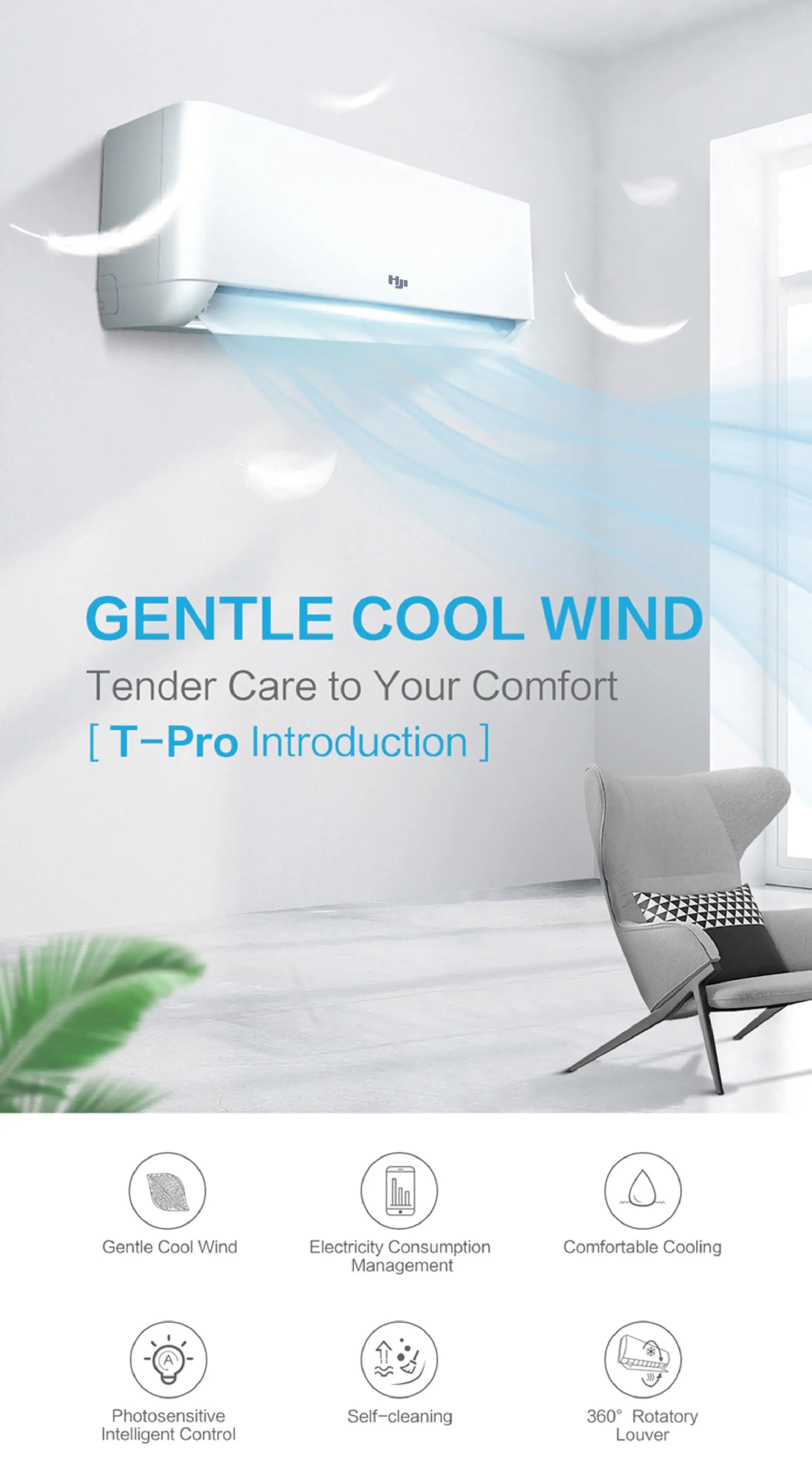 مكيف هواء سبليت 18,000 وحدة حرارية بريطانية ذكي عاكس تيار متردد/Gree/TCL (بارد وسرارة، مبرد R410a، تحكم واي فاي، هادئ للغاية)