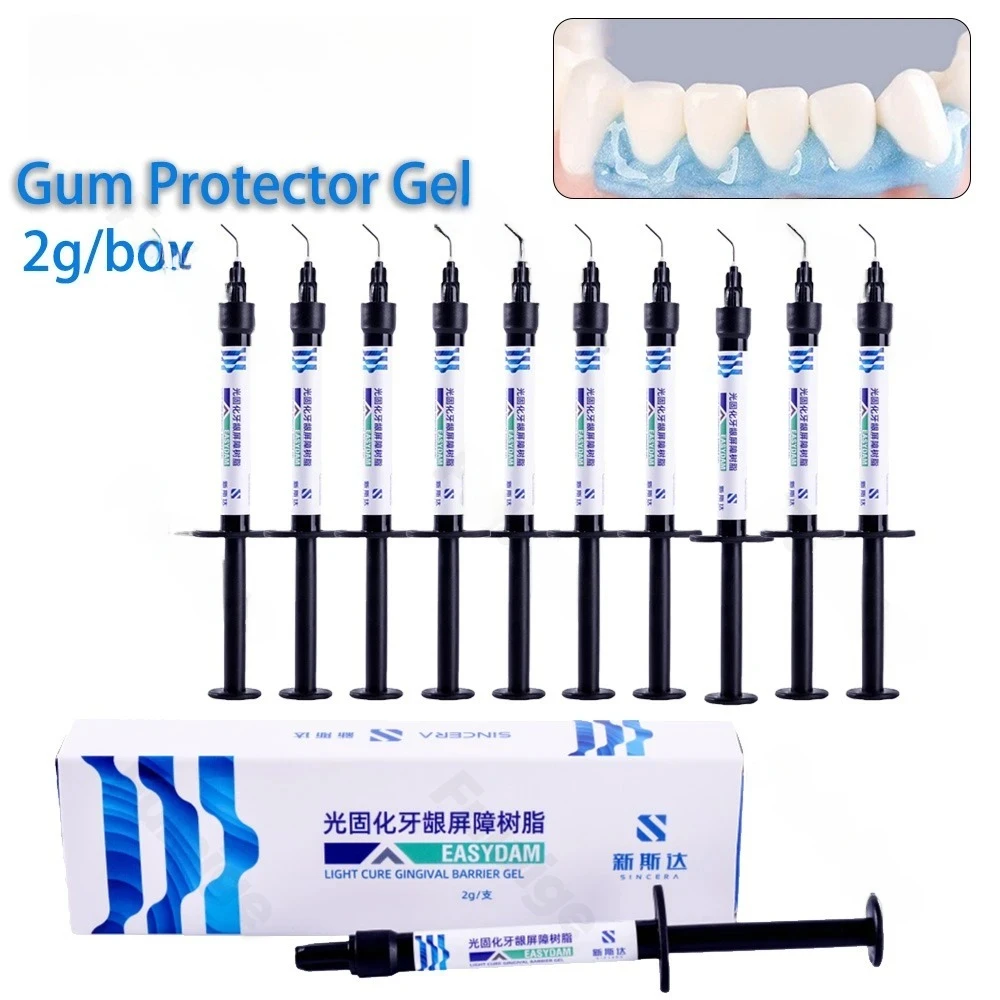 2g Light-Curing Gum Barrier Gel, Dental Resin Protector for Gingival Isolation & Teeth Whitening, Professional Use