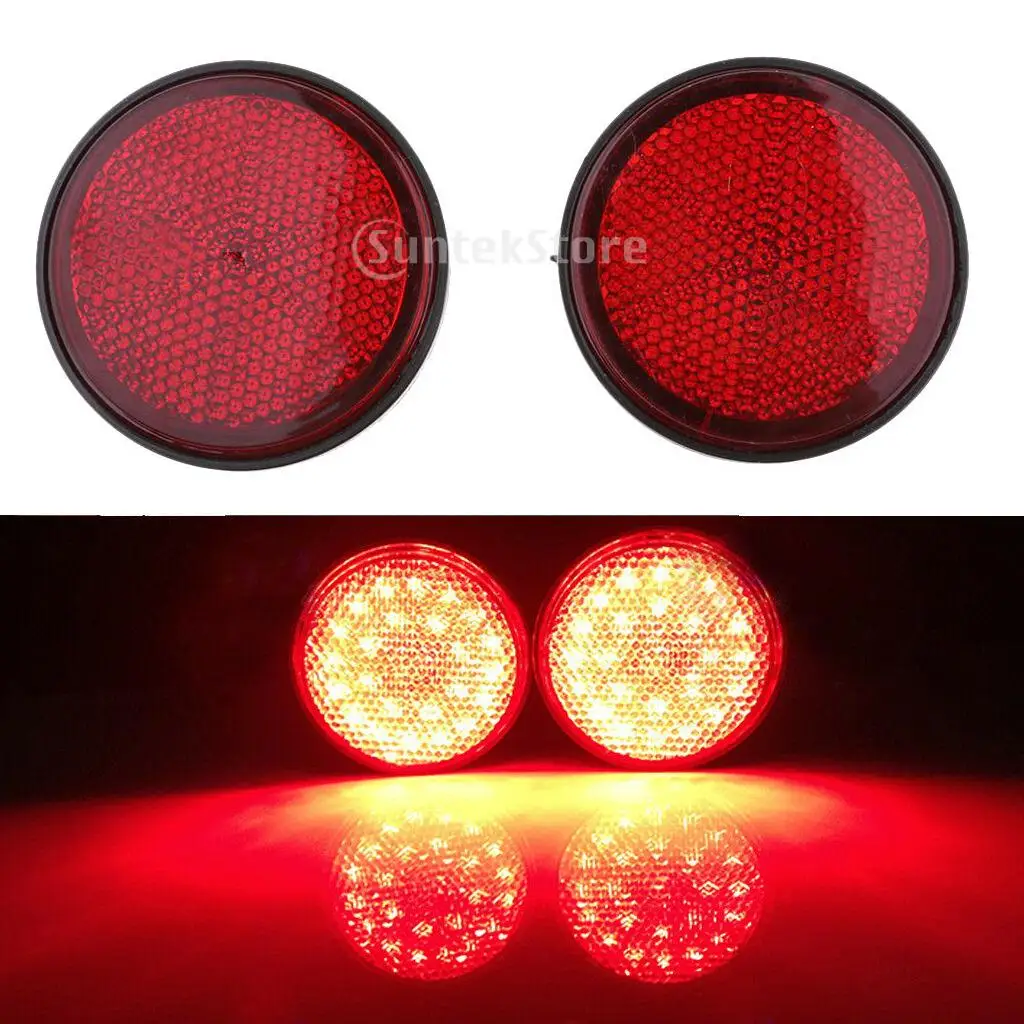 Universal Motorcycle Round Reflectors 2pcs Plastic Marker for Motorbike 150cc Motorcycle Accessories Visibility