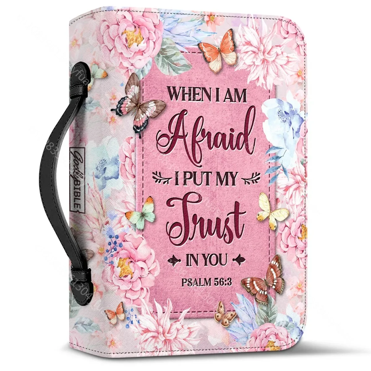 When I Am Afraid I Put My Trust In You Verse Women Holy Bible Bags PU Christian Bags Exquisite Gifts Study Book Storage Boxes