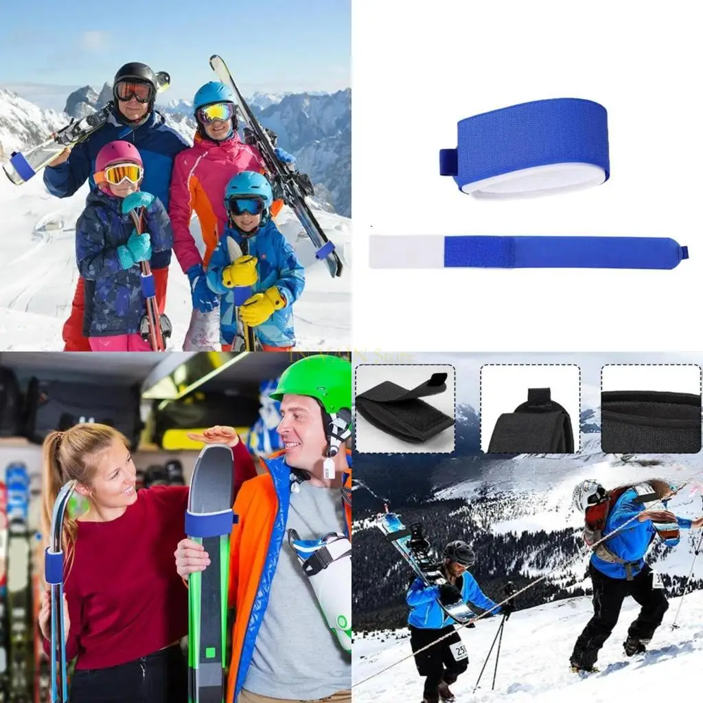 

M5TC 2 шт. ремень для крепления лыж, регулируемые лыжные бинты, стяжки, крепления для лыжных ремней, лента для переноски лыжного