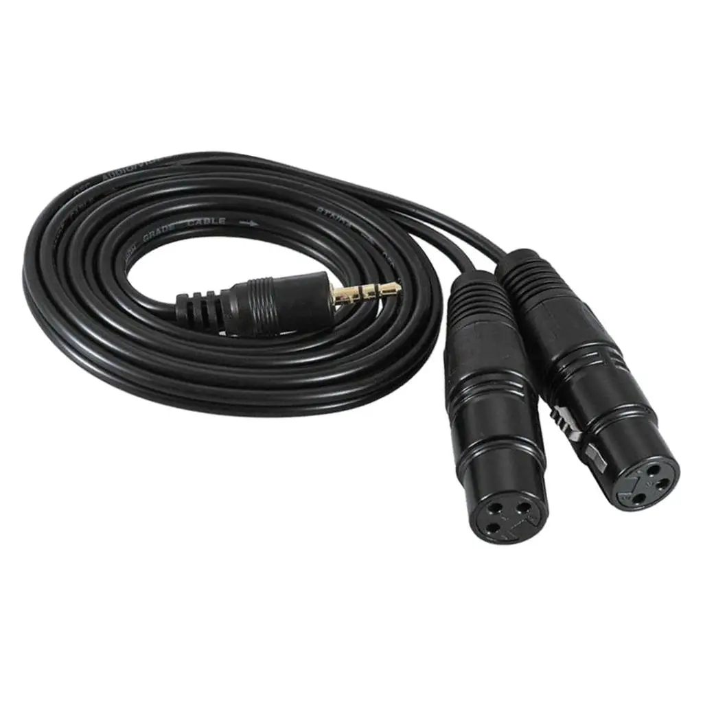 3.5mm TRS Stereo Male to Dual XLR Female Cable Balanced Audio Connection Line Xlr Cable for Video Camera Mic