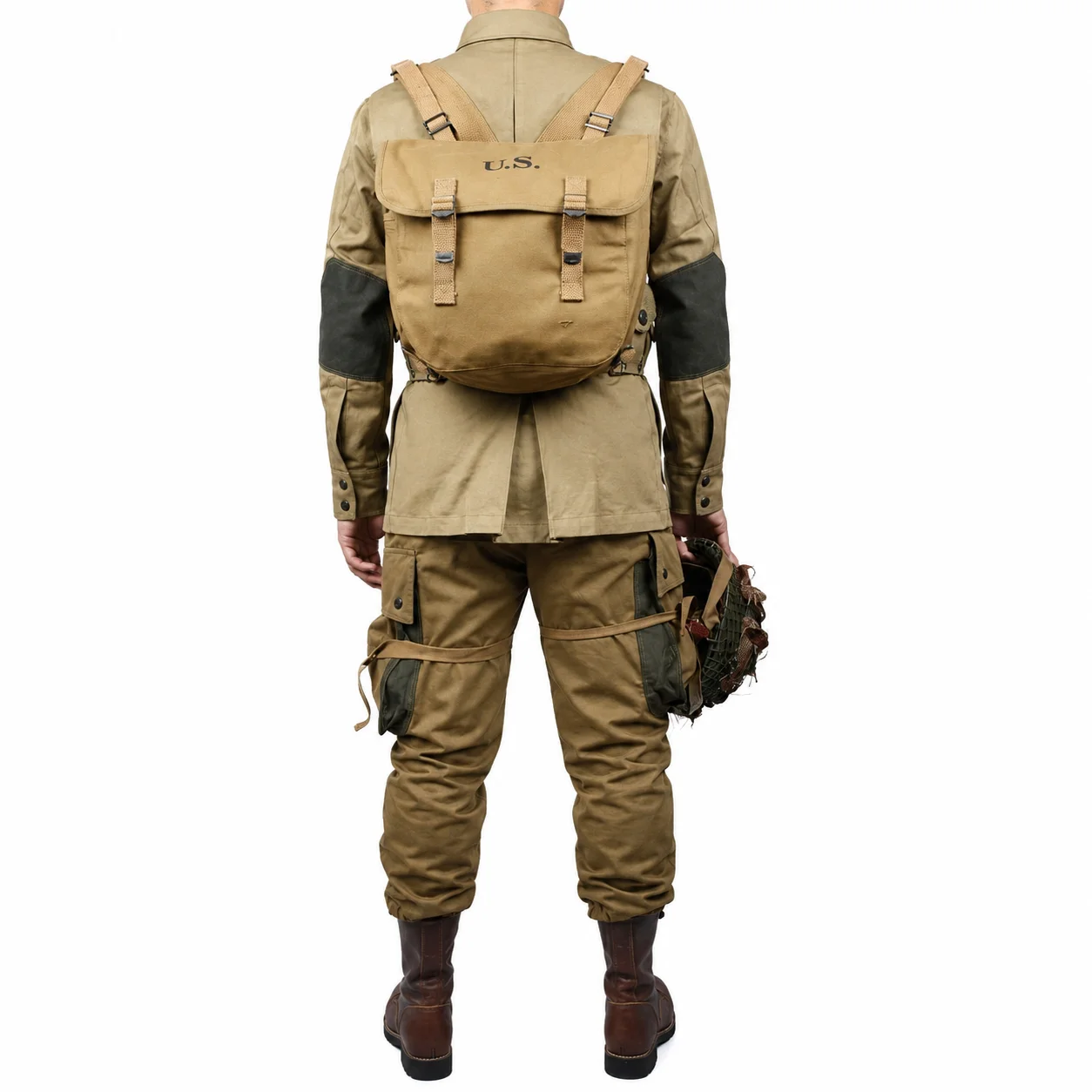 WW2 US Army Military ARMY M42 The soldiers COTTON FASHION Paratrooper uniform and BackPack Equipment Conbination（no shoes）