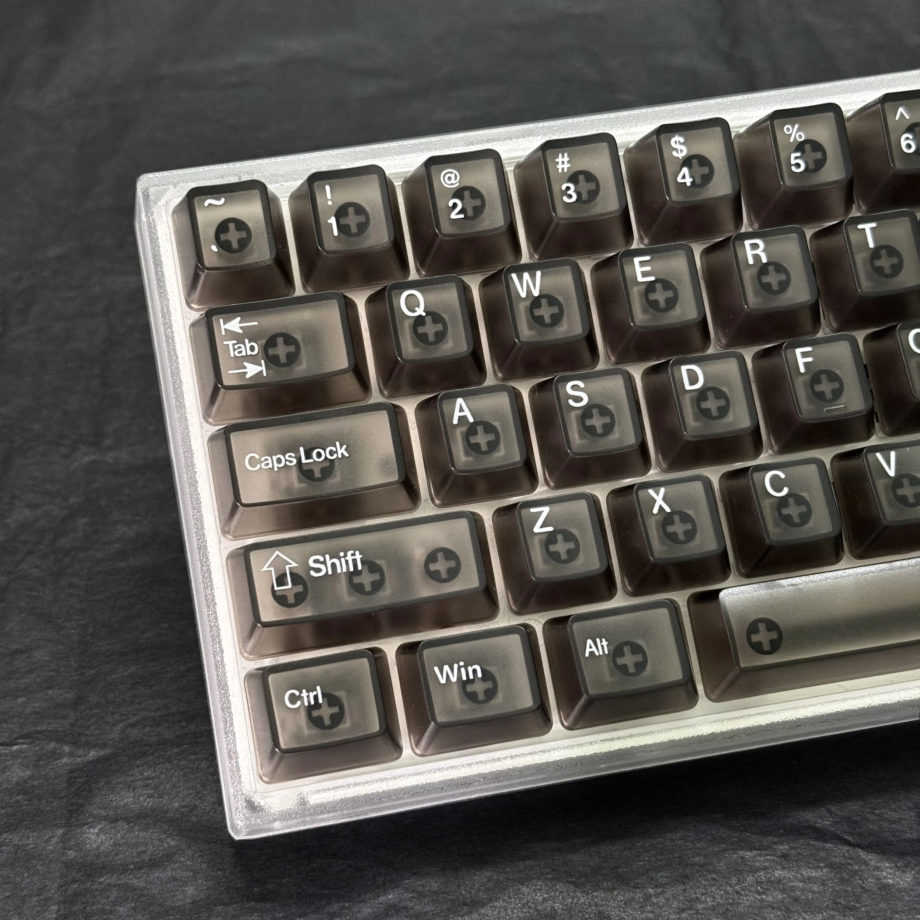 Black & White Matte Fog/Full Transparent Keycaps RGB Backlit Custom DIY Replacement Keycaps for 60% 75% 96% Mechanical Keyboards