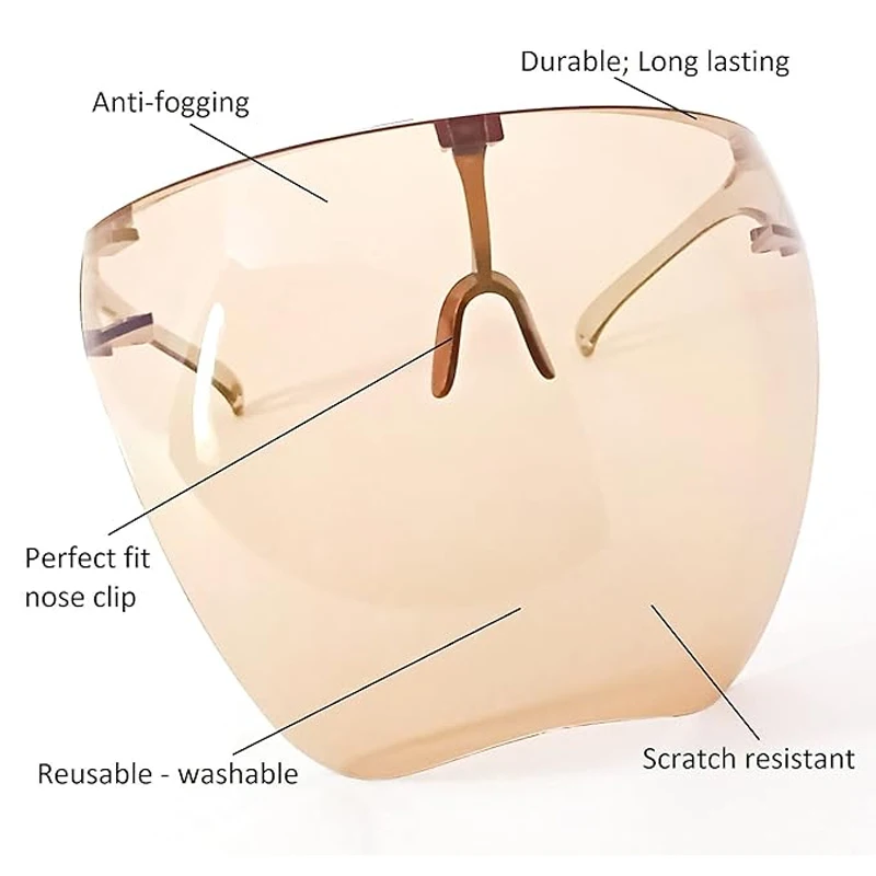 Sunglasses Women Men Protective Faceshield Glasses Goggles Full Face Covered Spherical Lens Anti-Spray Safety Cycling Sunglasses