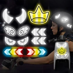 Motor Stickers Creative Motorcycle Helmet Decal Night Warning Sign Reflective Body Sticker Personalized Exterior Accessories