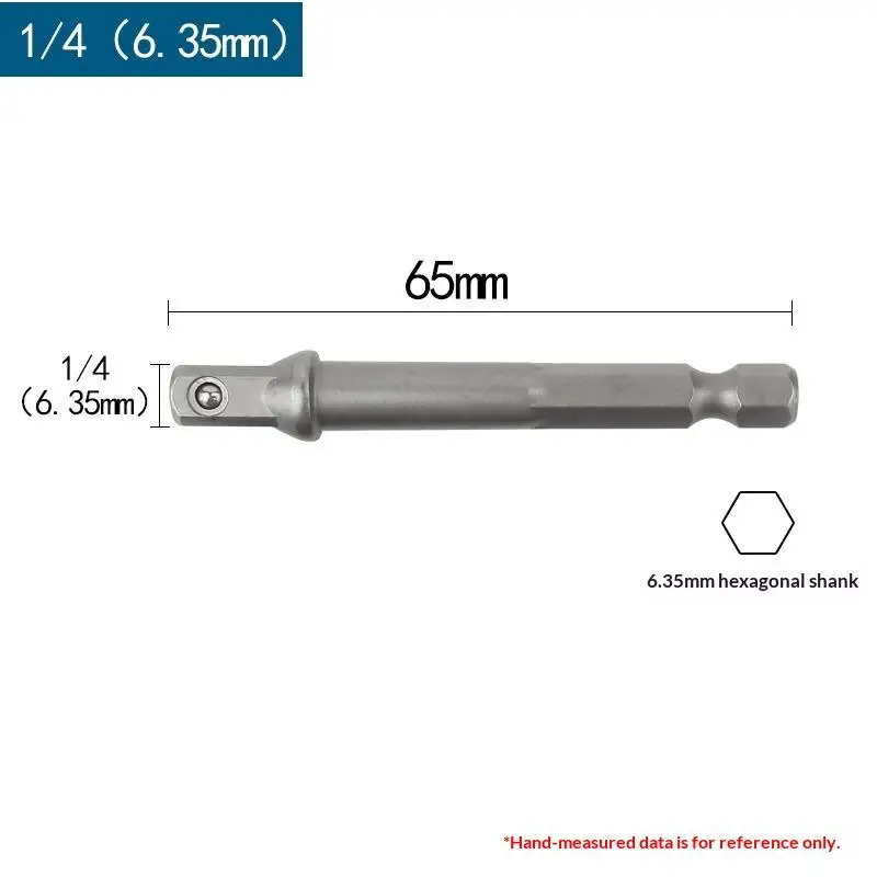 1/3Pcs Power Tools Chrome Vanadium Steel Socket Adapter Seth EX Shank To 1/4 