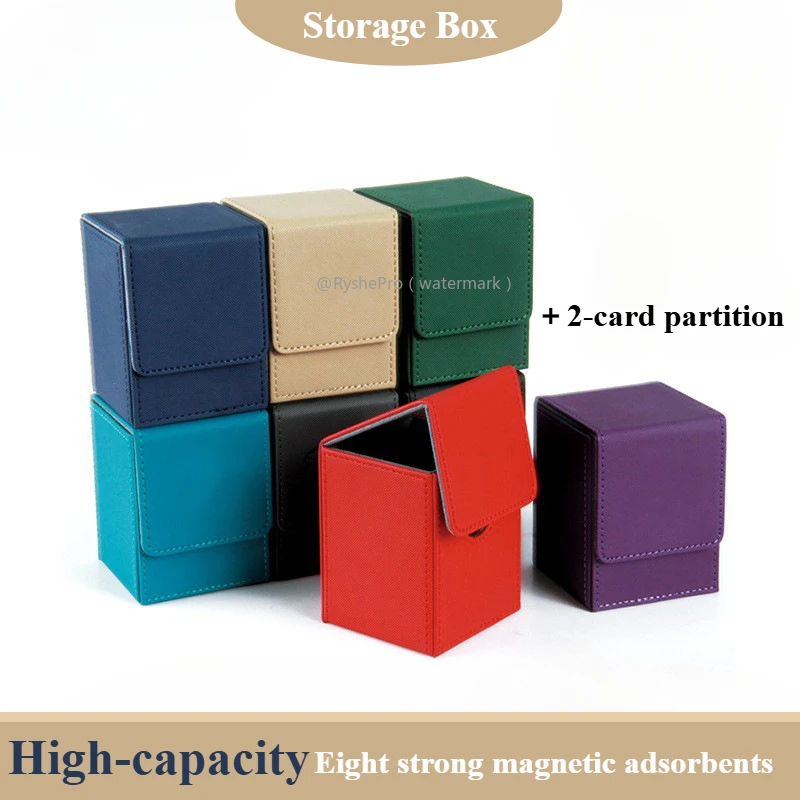 Trading Card Storage Box for 100+Single Sleeved Cards with 2 Dividers Commander Deck Box Compatible with Mtg Card Case