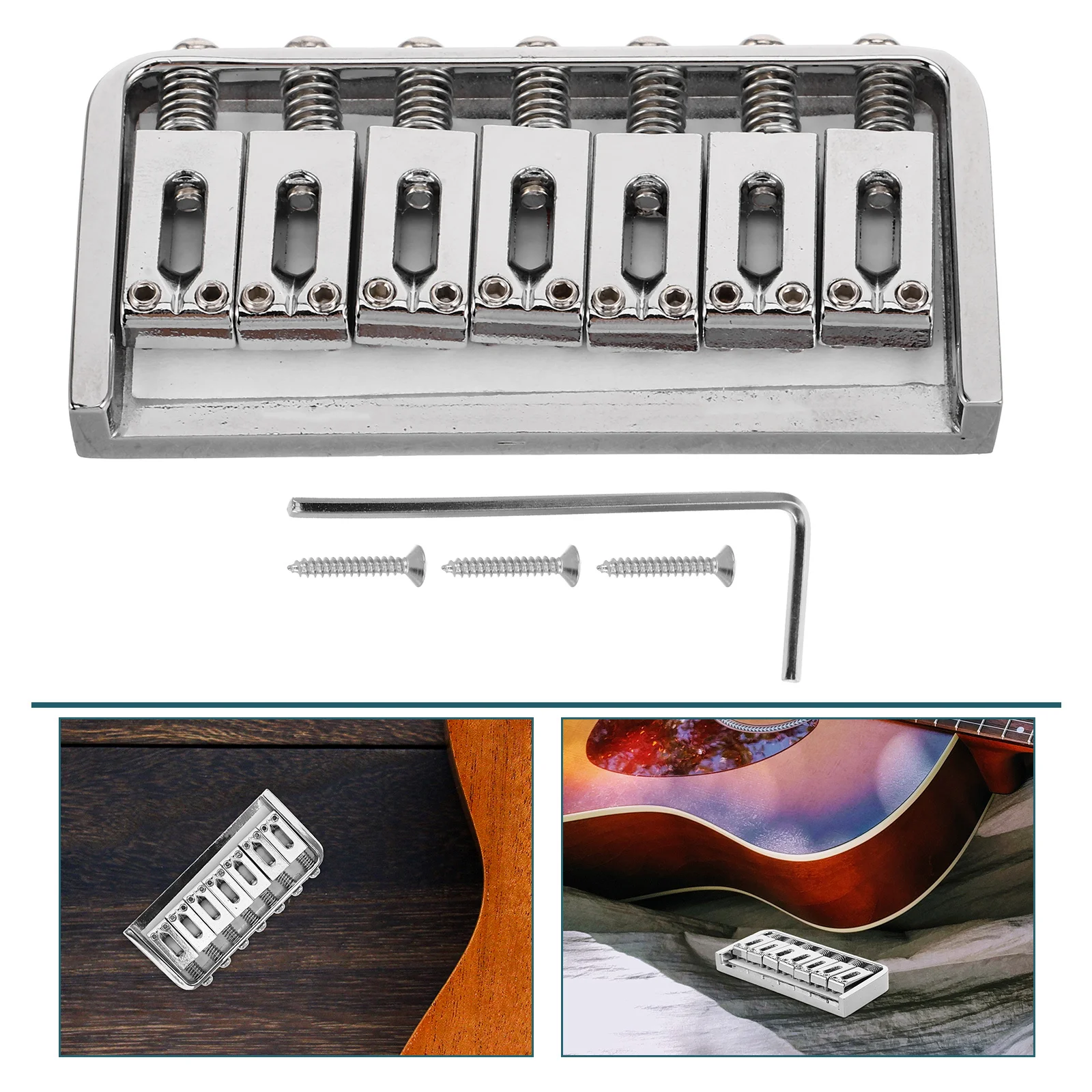 

Guitar Bridge Tailpiece Seven-String Electric Guitar Parts Zinc Alloy Sturdy Adjustable Comfortable Playing Experience