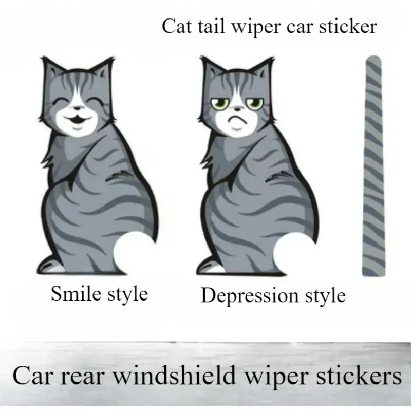 Fun Moving Tail Cat Car Sticker Window Wiper Decal Rear Windshield Sticker Waterproof Wiper Decal Wave Wiper Sticker