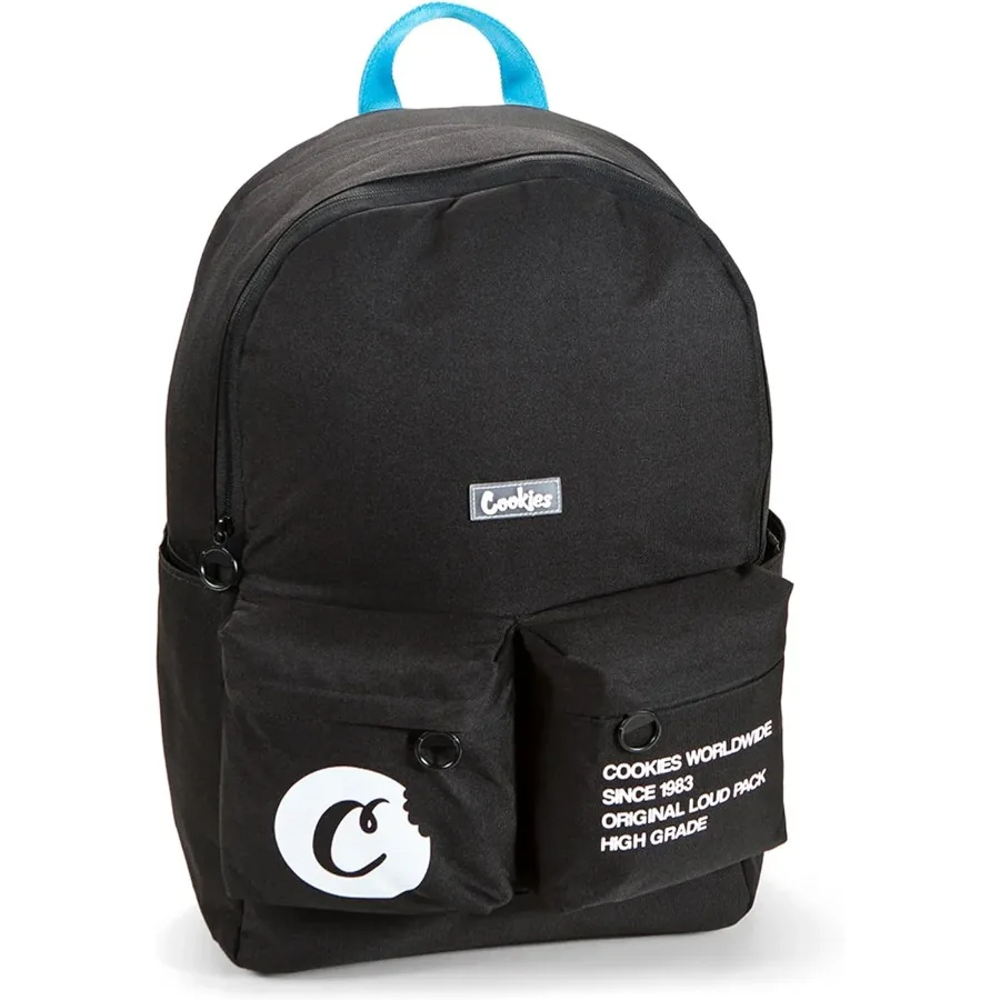 حقيبة ظهر من القماش COOKIES Orion بسعة 22.8 لتر حقيبة ظهر كبيرة للسفر للرجال والنساء حقيبة حمل أنيقة وواسعة - أسود