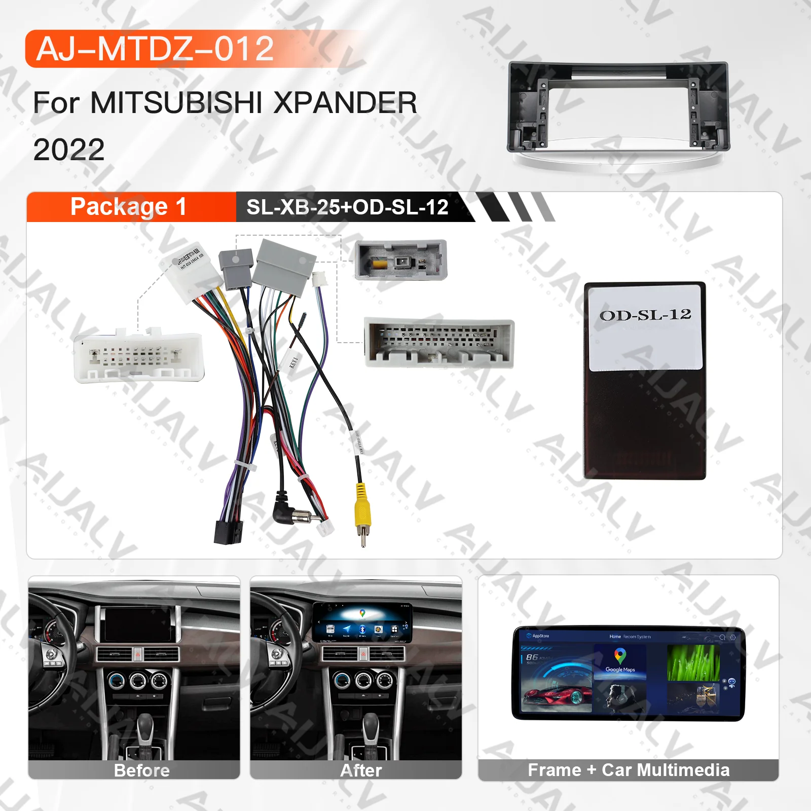 New arrivals, full-screen 12.3-inch QLED Android radio for MITSUBISHI XPANDER 2022 with 8-core car DVD radio stereo dashboard