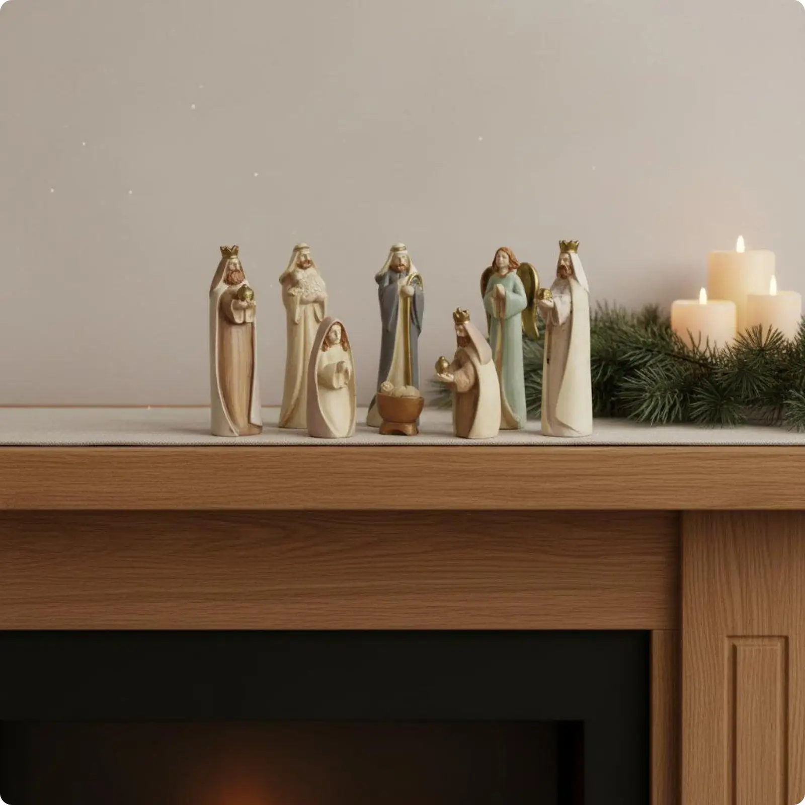 Christmas Nativity Set Tabletop Display Nativity Scene Figurines for Home Kitchen Tabletop FIreplace