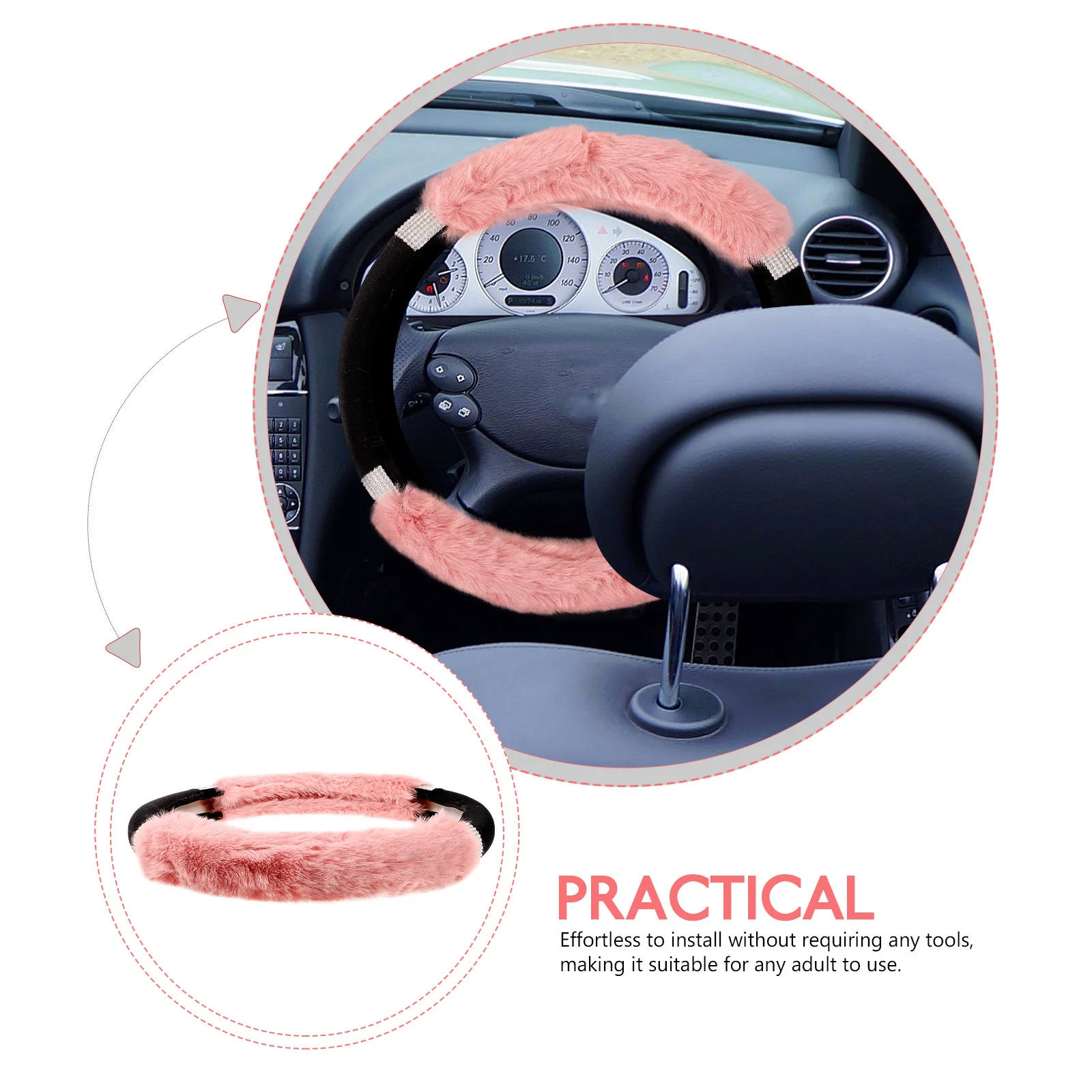 

Wheel Cover Auto Car Decorative Protector Soft Grip For Winter Women Universal Steering Wheel Protector Cover