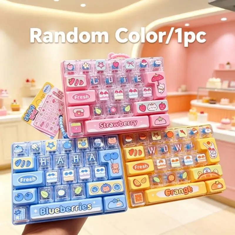 Funny Cartoon Keyboard Fidget Toy Soft Stress Relief Anti-Anxiety Toy Safe for Kids Gift Home Office Desktop Ornament