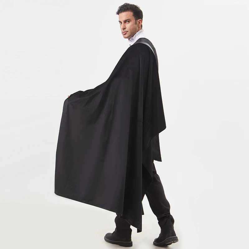 شال Steampunk نصف الكتف مع حزام أسود شال كيب القرون الوسطى هالوين زي الرجال والنساء يمكن أن أداء المرحلة