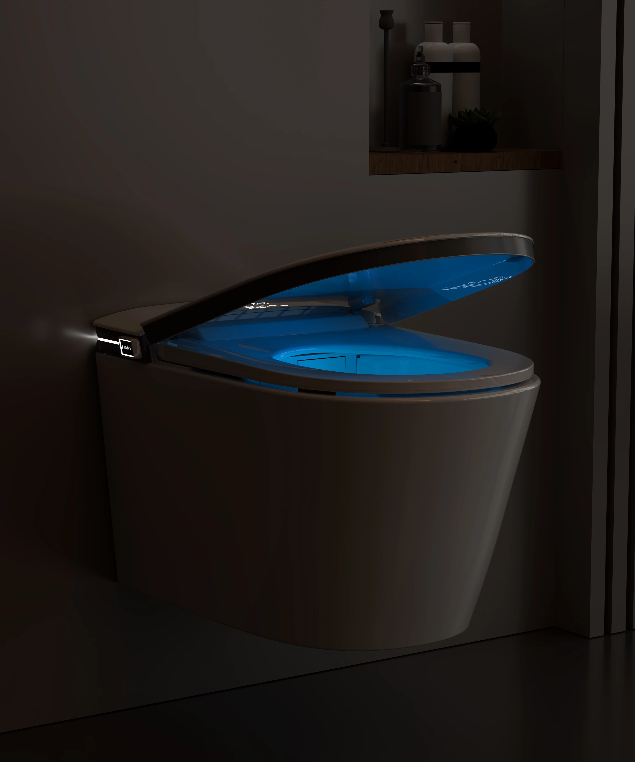 Hot Sale luxe badkamer keramisch toilet wandgemonteerd automatisch spoel slim toilet