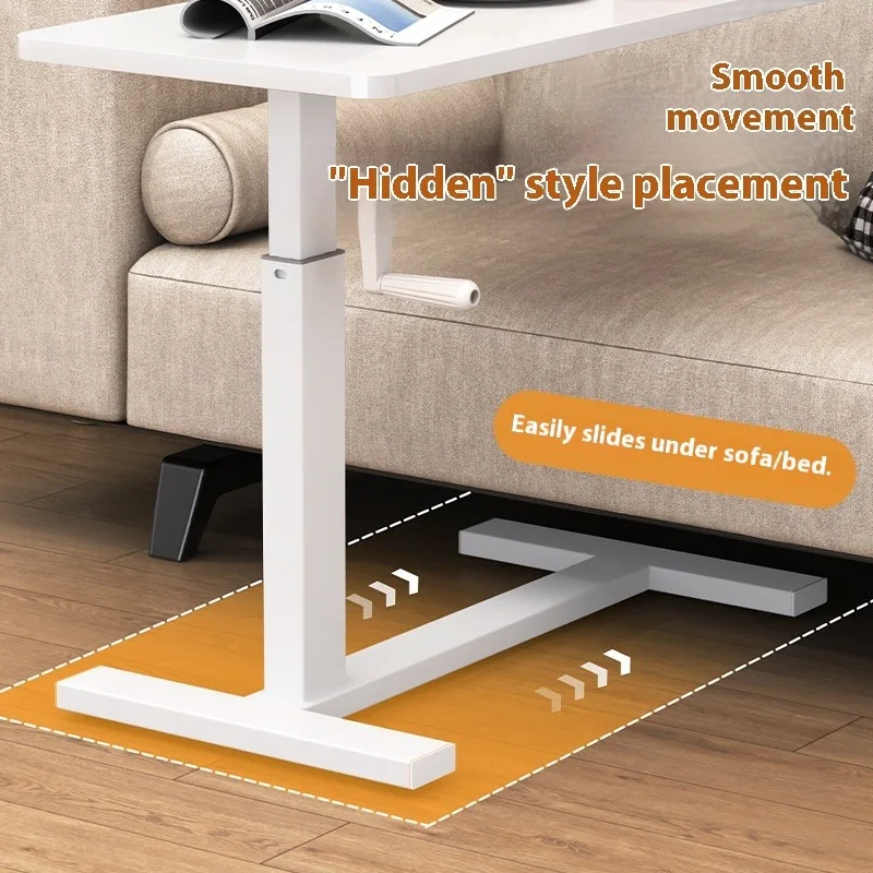 Adjustable Height Home Office Folding Computer Desk with Movable Bedside Table Lift Feature for Bedroom Learning Laptop Home Use