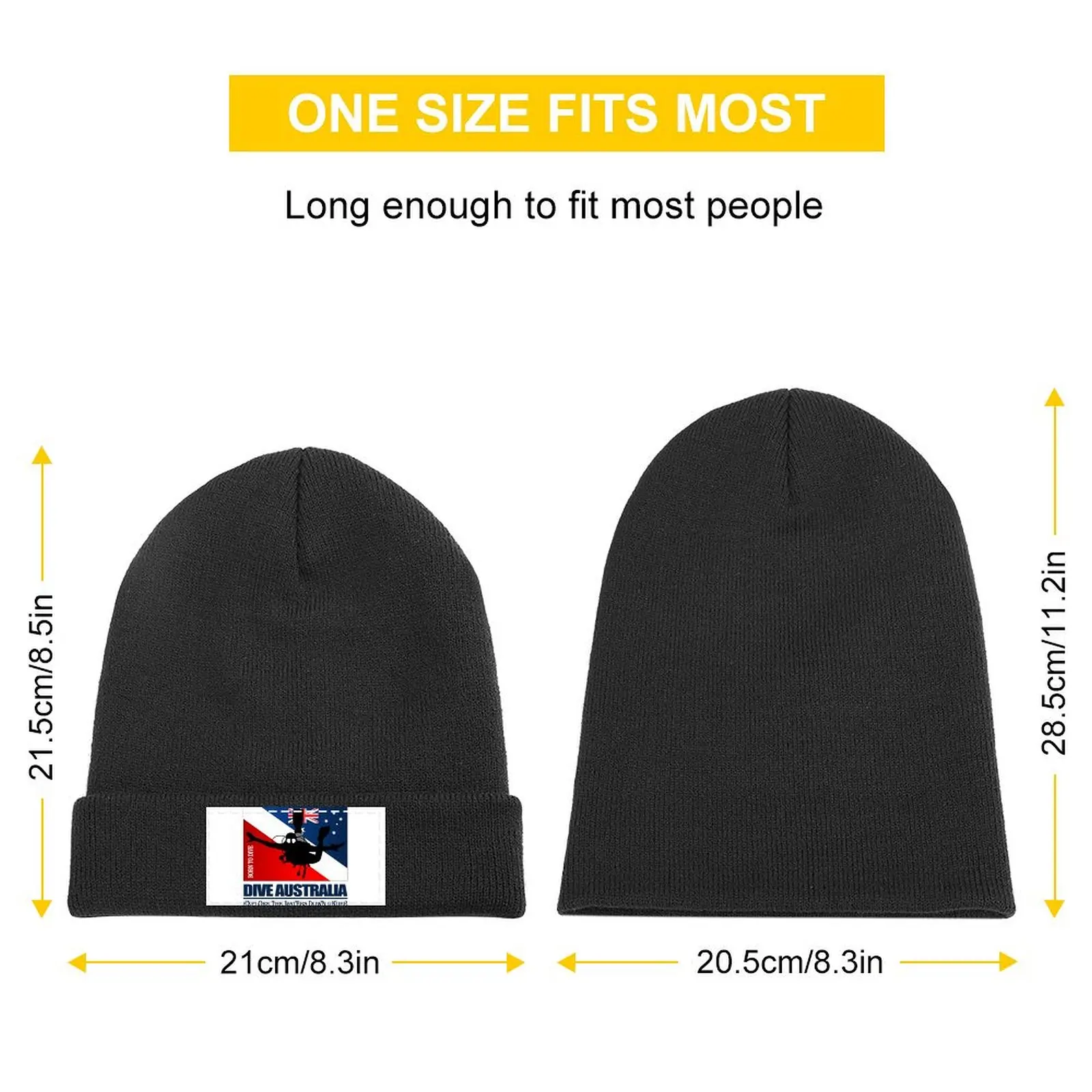 Dive Australia (DF2) Knitted Cap black Golf Hat Sunscreen Men Women's