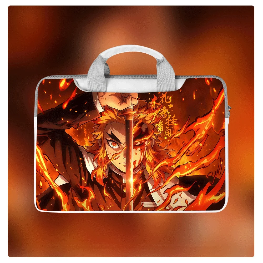 Kimetsu No Yaiba Anime Peripherals Kimetsu No Yaiba Zenitsu Inosuke Laptop Bag 14 Inches Waterproof Crossbody Shoulder Handbag