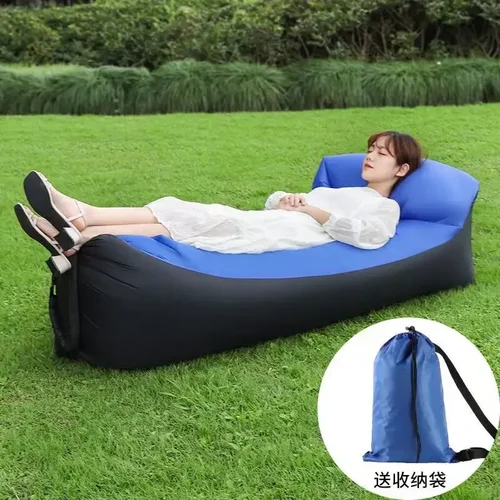 2024TrendOutdoor Products Fast Infaltable Air Sofa Bed Good Quality Sleeping Bag Inflatable Air Bag Lazy bag Beach Sofa 240*70cm 