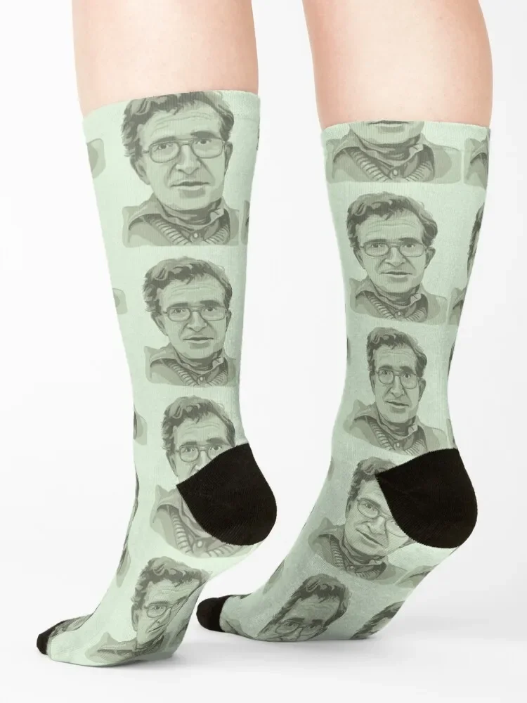 جوارب Noam Chomsky Portrait and Quote Socks لكرة السلة القطنية للرجال والنساء #4
