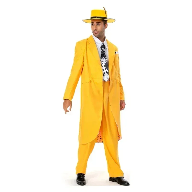 aa Bear House 002 The Mask Jim Carrey أزياء تنكرية زي موحد للهالوين كرنفال أصفر SuitWAT99 ★ ★