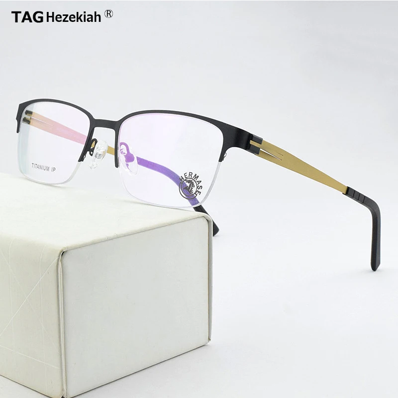 

T9139 square Titanium Glasses Frame Men Myopia Optical Prescription Eyeglasses Women Luxury Brand spectacle Vintage Eyewear nerd