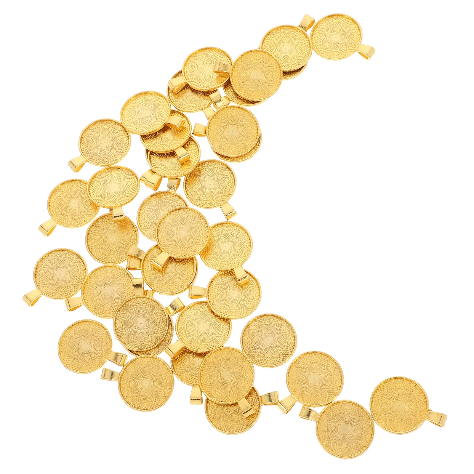 

40pcs Round Pendant Base Flat Bezel Pendants 25mm DIY Jewelry Making Bracelet Craft Supplies Rhinestone Settings Trays