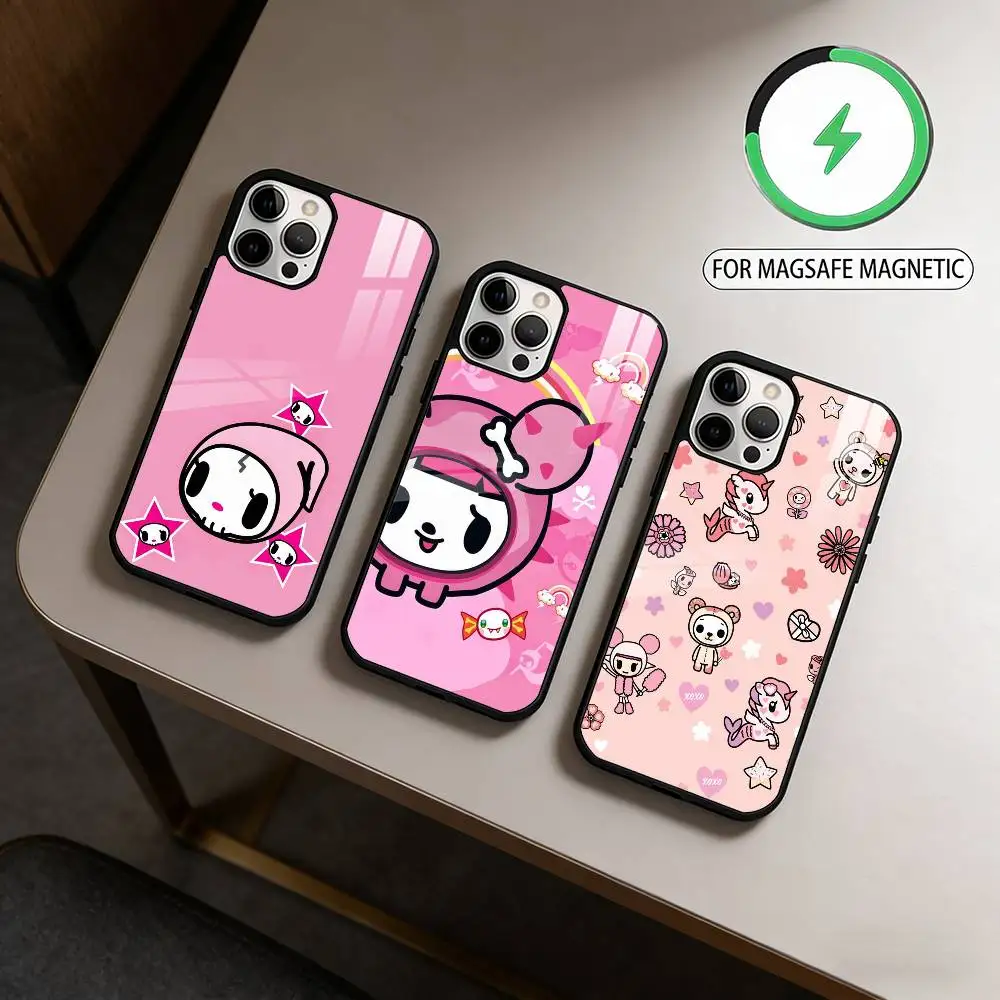 

Japan T-Tokidokis CUTE Magnetic For Magsafe Wireless Charging Phone Case For iPhone17,16,15,14,13,12,11 Plus,Pro Max