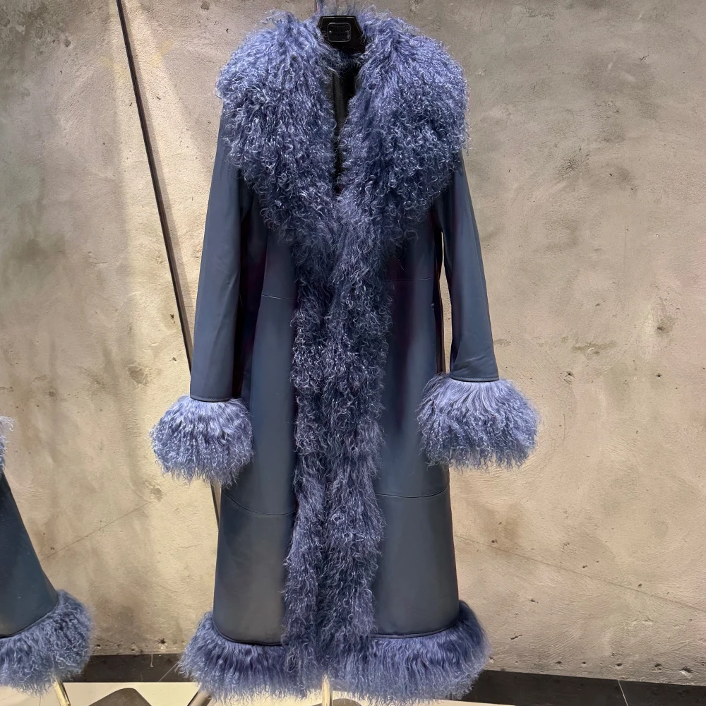 Sheep Fur Coat Long Women Autumn Genuine Sheepskin Coat Long with