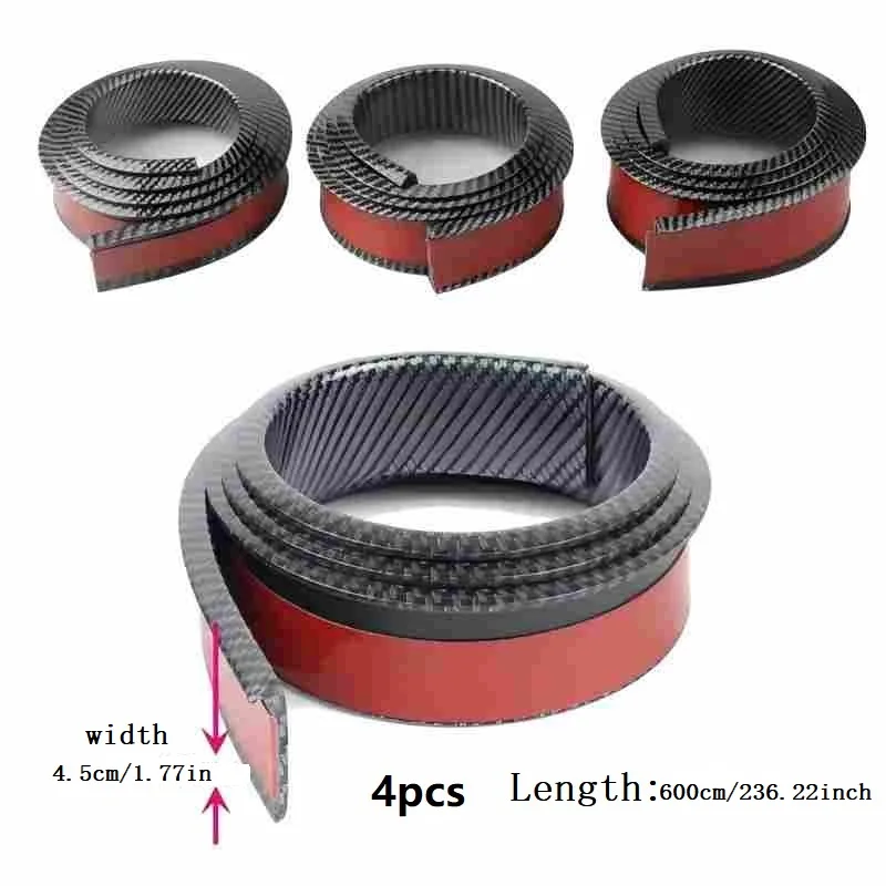 4x Carbon Fiber Patterned Car Wheels Tire Arches General Car Wheel Fenders Horn Arches Decorative Lips Extended Molded Protect