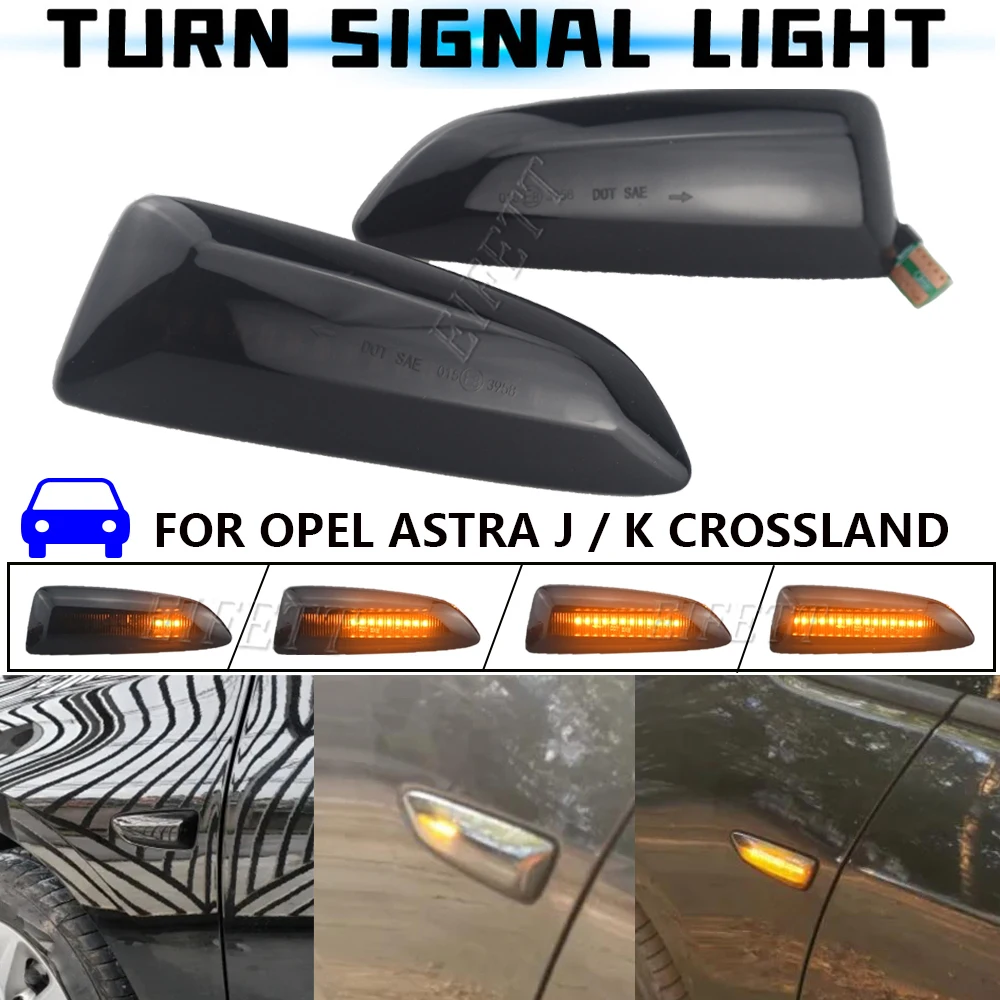 2 قطعة Led ديناميكية الجانب ماركر بدوره مصباح إشارة الوامض متسلسل لأوبل أسترا J أسترا J K زافيرا C إنسيجنيا B Grandland X