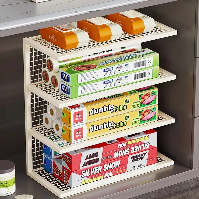 simple-iron-art-storage-rack-kitchen-cabinet-organizer-space-saving-plastic-wrap-layered-storage-shelf-middle-age-style
