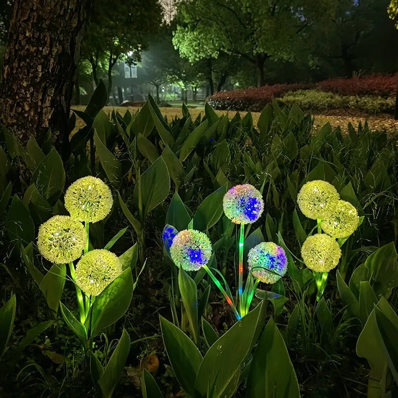 

E5 Solar Lamp Outdoor Dandelion Lights Led Color Scallion Ball Lights Lawn Lights For Garden Patio Walkway Lawn Decoration Light