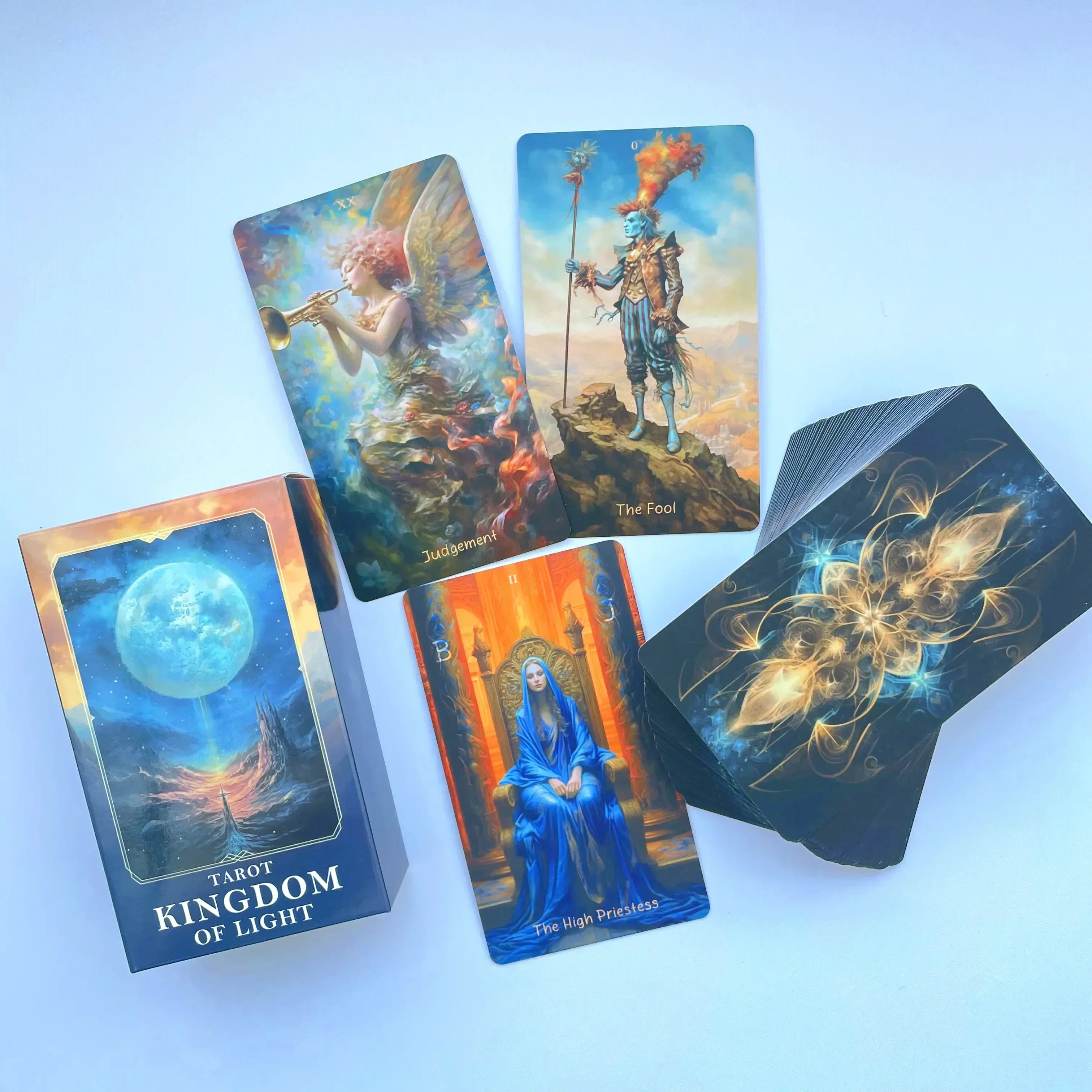 Spanish Divination Deck Kingdom of Light Tarot Cards Professional 78 Oracle Beginners High Quality Matte Attached PDF Guidebook