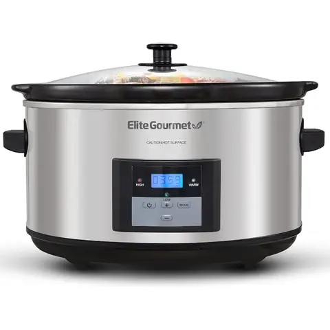 MST900D 8.5Qt Digital Programmable XL Jumbo Slow Cooker with Adjustable Temperature Settings for Preparing Entrees Sauces Stews