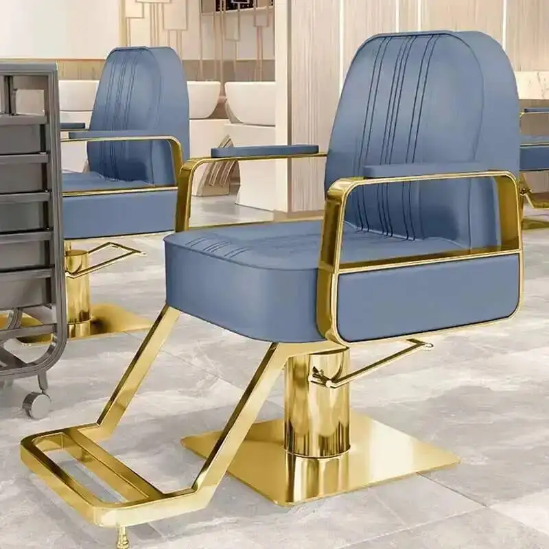 كرسي شواء عتيق كراسي صالون مكياج احترافي حلاق قابل للتعديل جمال مائل صالون حلاقة ذهبي انتظار شامبو باربيريا #5