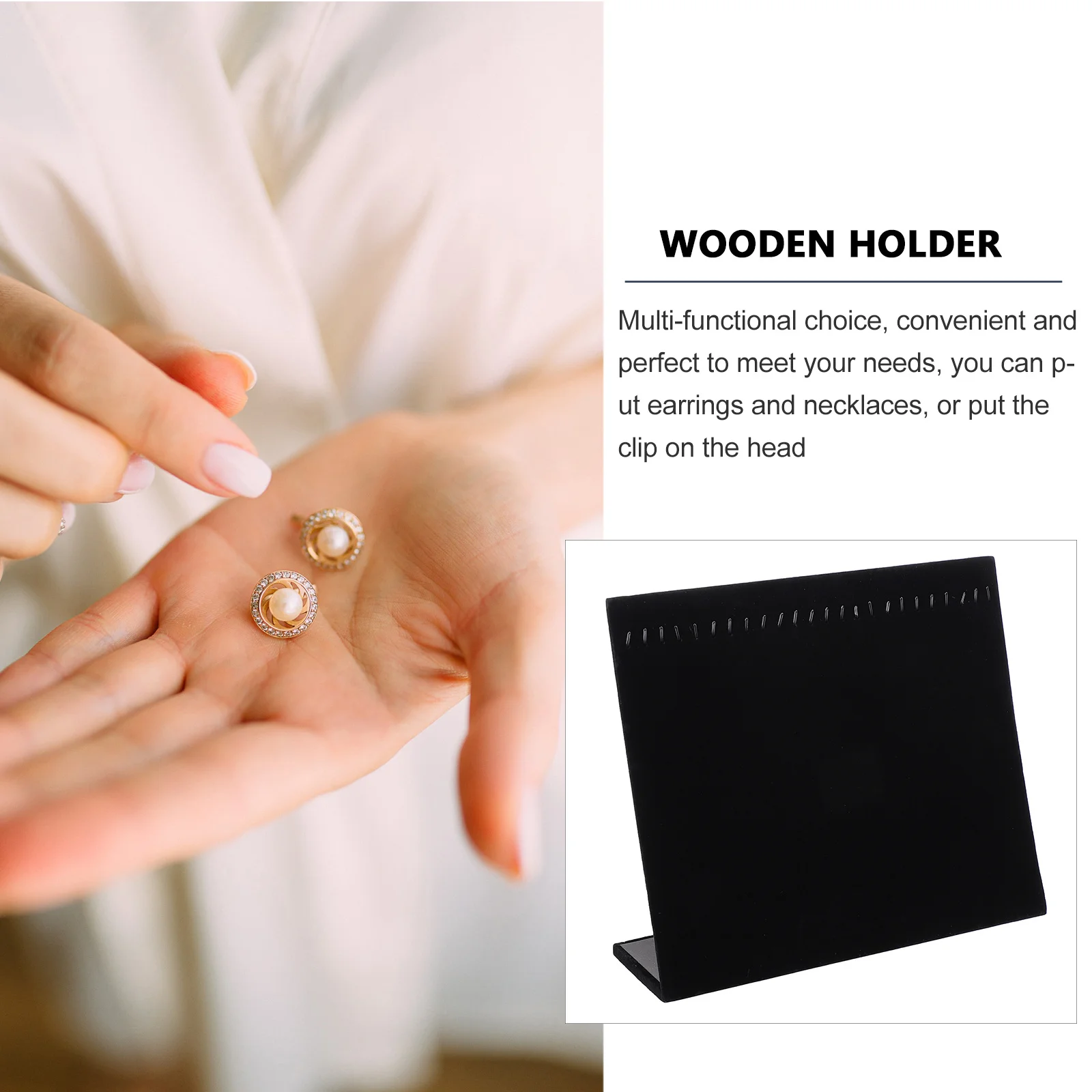 

Подставка для ювелирных изделий, деревянный фланелевой органайзер для сережек для хранения ожерелья, колец, держатель для ювелирных изделий, стеллаж для выставки товаров