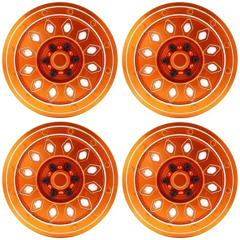 

4pcs RC Car CNC Aluminum Alloy Wheel Hub Rim for AXIAL SCX6 1:6 Scale Remote Control Crawler Car Accessories Parts